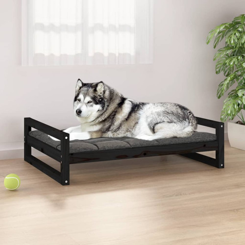 Vidaxl - vidaXL Lit pour chien Noir 105,5x75,5x28 cm Bois de pin solide Vidaxl  - Corbeille pour chien