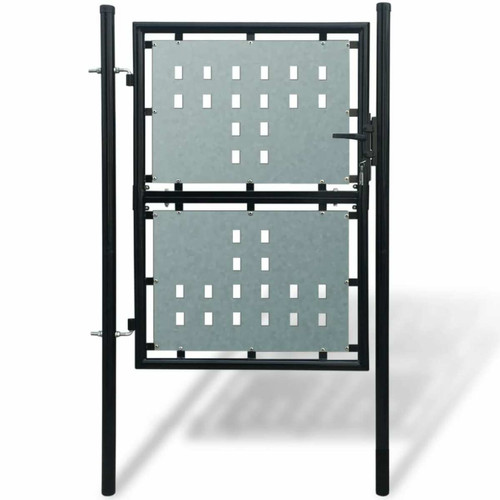 Vidaxl - vidaXL Portail simple de clôture Noir 100x200 cm Vidaxl  - Menuiserie