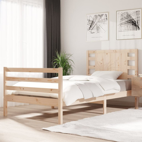 Vidaxl - vidaXL Cadre de lit bois de pin massif 75x190 cm petit simple Vidaxl  - Maison