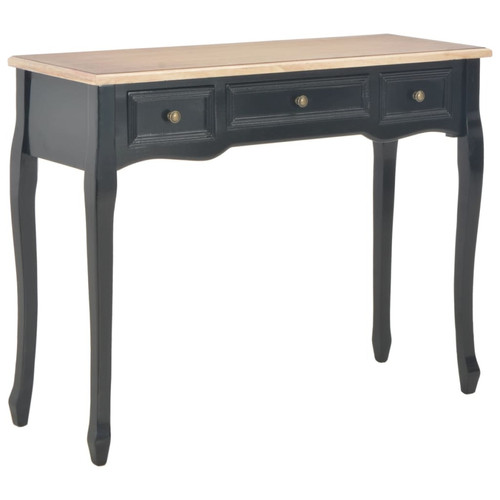 Vidaxl - vidaXL Table de console et coiffeuse avec 3 tiroirs Noir Vidaxl  - Tables à manger En bois