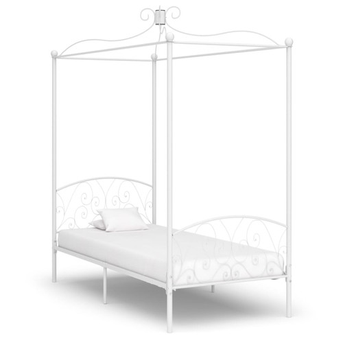 Vidaxl - vidaXL Cadre de lit à baldaquin Blanc Métal 90 x 200 cm Vidaxl  - Chambre Enfant