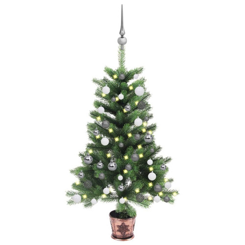Vidaxl - vidaXL Arbre de Noël artificiel pré-éclairé et boules 90 cm vert Vidaxl  - Décoration