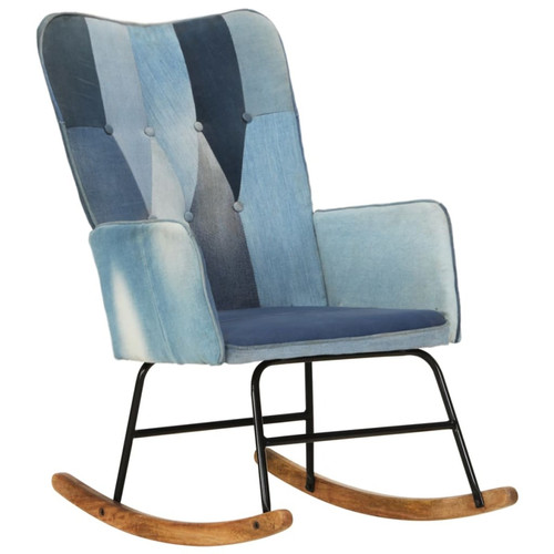 Vidaxl - vidaXL Chaise à bascule Denim Bleu Toile patchwork Vidaxl  - Fauteuil de relaxation