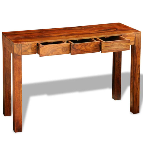 Vidaxl - vidaXL Table console avec 3 tiroirs 80 cm Bois massif Vidaxl  - Maison Brun