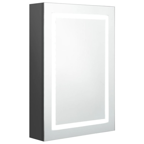 Vidaxl - vidaXL Armoire de salle de bain à miroir LED Gris 50x13x70 cm Vidaxl  - meuble bas salle de bain Gris et blanc