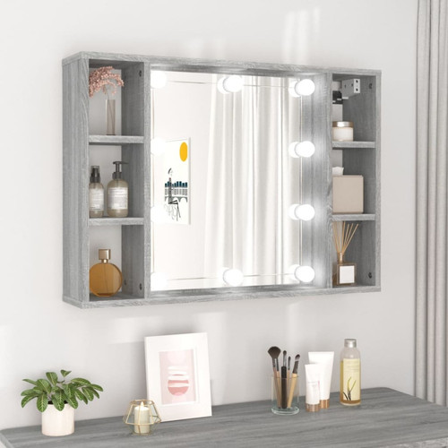 Vidaxl - vidaXL Armoire à miroir avec LED Sonoma gris 76x15x55 cm Vidaxl  - Miroir gris