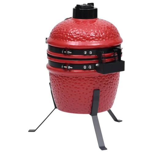Barbecues électriques vidaXL Barbecue à fumoir Kamado 2-en-1 Céramique 56 cm Rouge