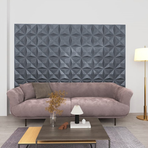 Vidaxl - vidaXL Panneaux muraux 3D 24 pcs 50x50 cm gris origami 6 m² Vidaxl  - Lambris