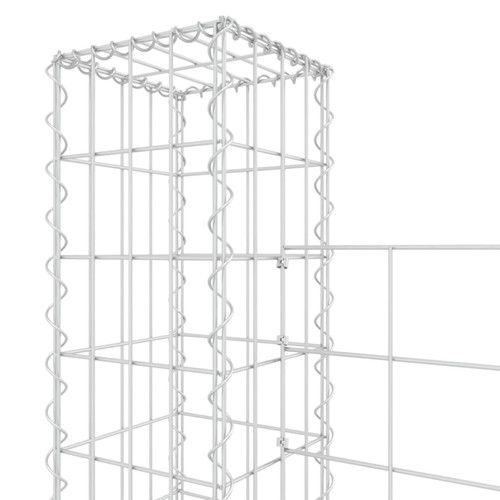 Clôture grillagée vidaXL Panier de gabion en forme de U avec 3 poteaux Fer 260x20x150 cm