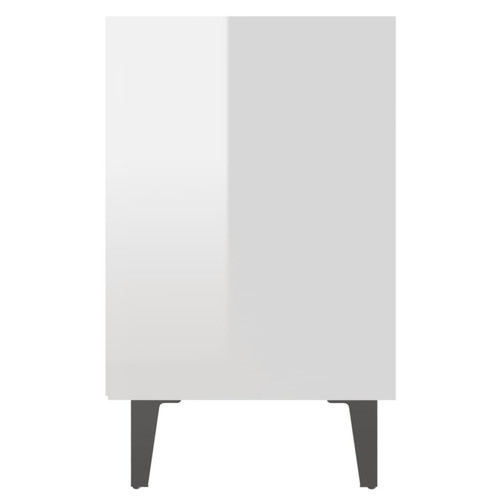 Chevet vidaXL Table de chevet avec pieds en métal blanc brillant 40x30x50 cm