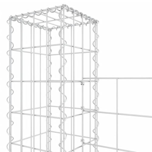 Clôture grillagée vidaXL Panier de gabion en forme de U avec 7 poteaux Fer 740x20x200 cm
