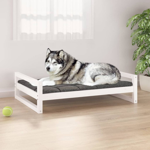 Vidaxl - vidaXL Lit pour chien Blanc 105,5x75,5x28 cm Bois de pin solide Vidaxl  - Lit corbeille
