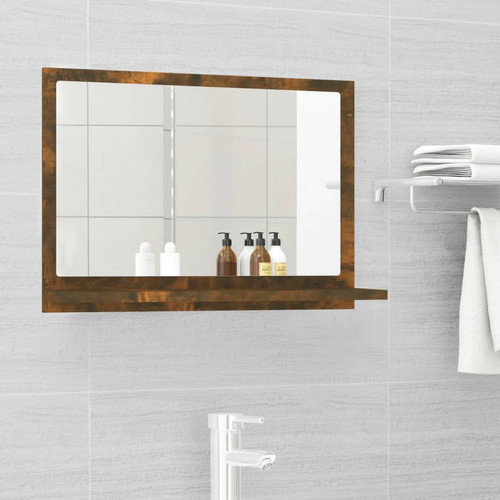 Vidaxl - vidaXL Miroir de bain Chêne fumé 60x10,5x37 cm Bois d'ingénierie Vidaxl  - meuble bas salle de bain
