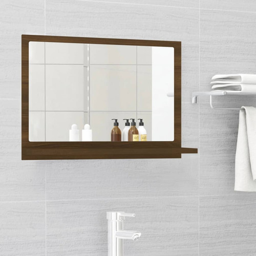 Vidaxl - vidaXL Miroir de bain Chêne marron 60x10,5x37 cm Bois d'ingénierie Vidaxl - Salle de bain, toilettes Brun