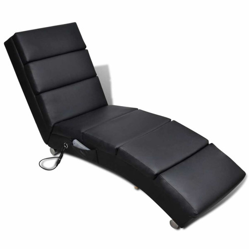 Vidaxl - vidaXL Chaise longue de massage Noir Similicuir Vidaxl  - Fauteuil chaise longue