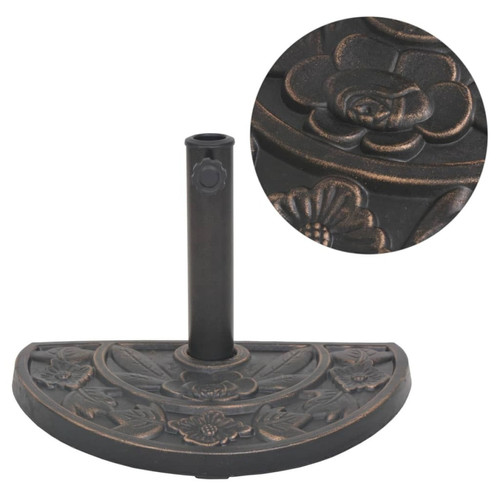 Vidaxl - vidaXL Socle de parasol en résine demi-cercle Bronze 9 kg Vidaxl  - Accessoires parasol