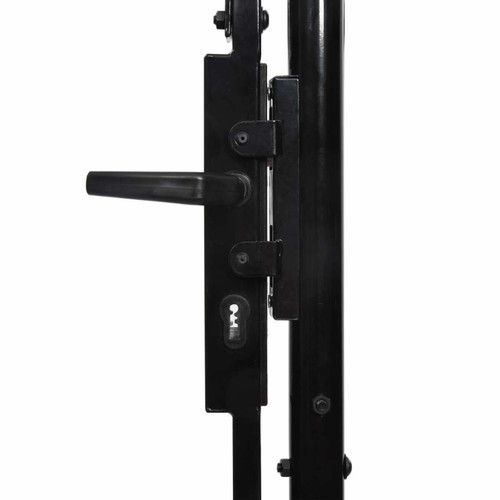 Vidaxl vidaXL Portillon simple porte avec dessus arqué Acier 1x1,2 m Noir