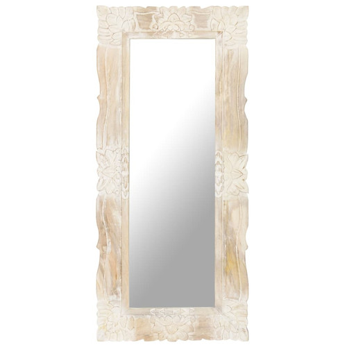Vidaxl - vidaXL Miroir Blanc 110x50 cm Bois de manguier massif Vidaxl - Miroirs