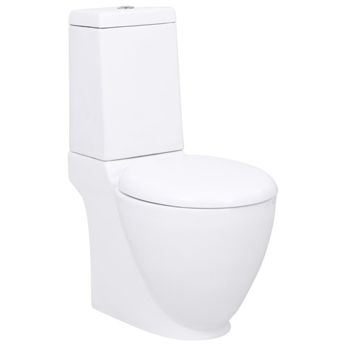 WC Vidaxl vidaXL Toilette en céramique écoulement d'eau à l'arrière blanc