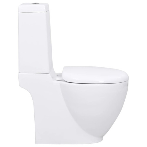 Vidaxl vidaXL Toilette en céramique écoulement d'eau à l'arrière blanc