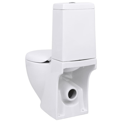 WC vidaXL Toilette en céramique écoulement d'eau à l'arrière blanc