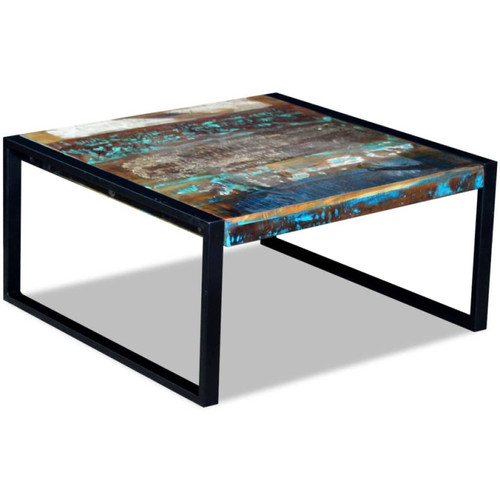 Vidaxl - vidaXL Table basse Bois de récupération massif 80x80x40 cm Vidaxl  - Maison Multicolour