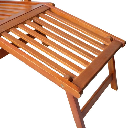 Transats, chaises longues vidaXL Chaise de terrasse avec repose-pied Bois d'acacia solide