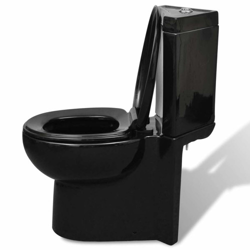Vidaxl vidaXL Toilette d'angle en céramique pour salle de bains noir