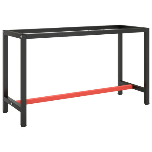 Vidaxl - vidaXL Cadre de banc de travail Noir et rouge mat 140x50x79 cm Métal Vidaxl  - Tables d'appoint