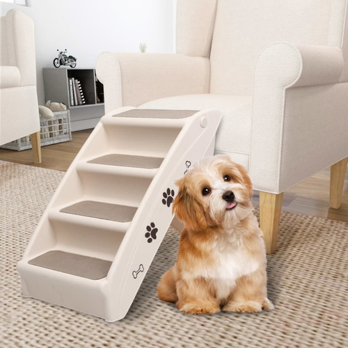 Vidaxl - vidaXL Escaliers pliables pour chiens Crème 62x40x49,5 cm Vidaxl  - Equipement de transport pour chien Vidaxl