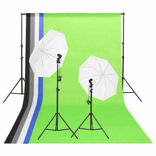 Vidaxl - vidaXL Kit d'éclairage de studio avec toiles de fond et parapluies Vidaxl  - Flash