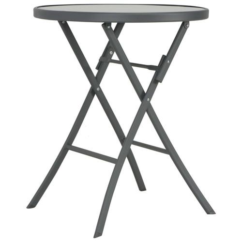 Vidaxl - vidaXL Table de bistro pliable Gris 60 x 70 cm Verre et acier Vidaxl  - Vidaxl