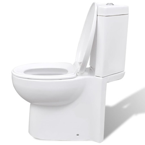 Vidaxl vidaXL Toilette d'angle en céramique pour salle de bains blanc