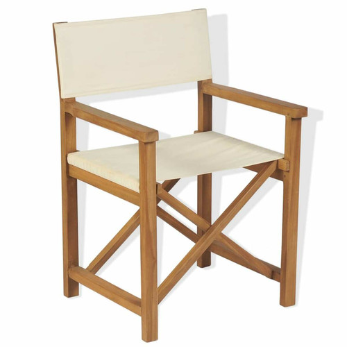 Vidaxl - vidaXL Chaise pliable de metteur en scène bois de teck solide Vidaxl - Chaises de jardin Pliables