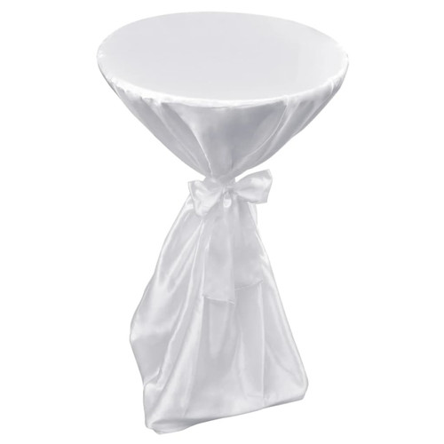 Housses canapés, chaises vidaXL Housse de table blanche avec ruban 70 cm 2 pièces