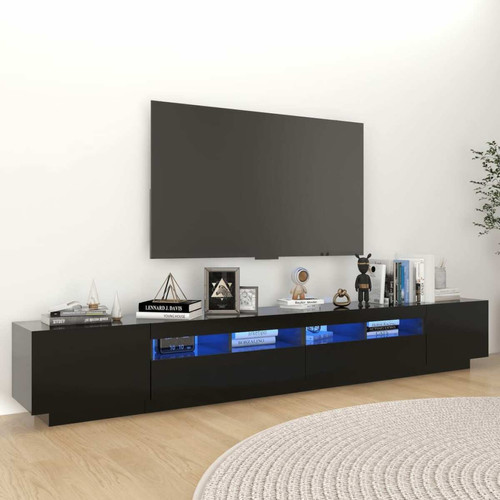 Vidaxl - vidaXL Meuble TV avec lumières LED Noir 260x35x40 cm Vidaxl  - Meubles de salon Salon, salle à manger