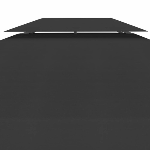 Vidaxl vidaXL Toile de toit de belvédère 2 niveaux 310 g/m² 4x3 m Noir