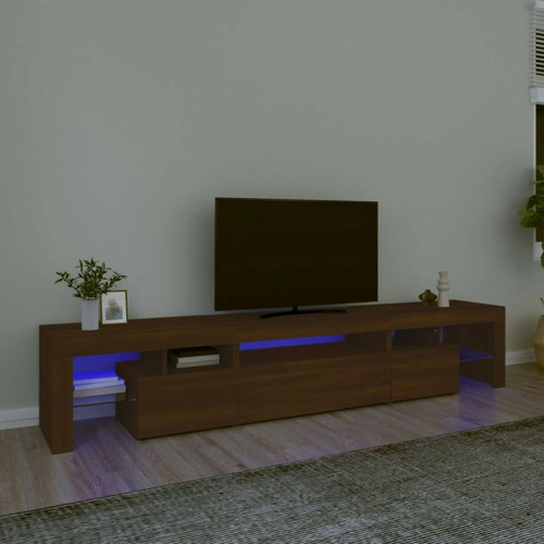 Vidaxl - vidaXL Meuble TV avec lumières LED Chêne marron 215x36,5x40 cm Vidaxl  - Vidaxl