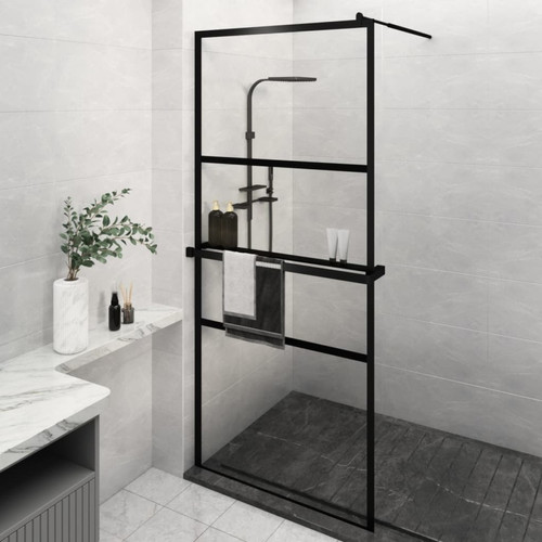 Vidaxl - vidaXL Paroi de douche avec étagère Noir 100x195cm Verre ESG&Aluminium Vidaxl  - Plomberie & sanitaire