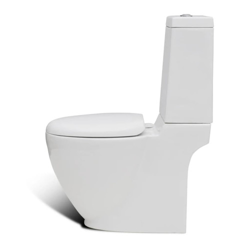 WC vidaXL Ensemble de toilette et bidet sur pied Blanc Céramique