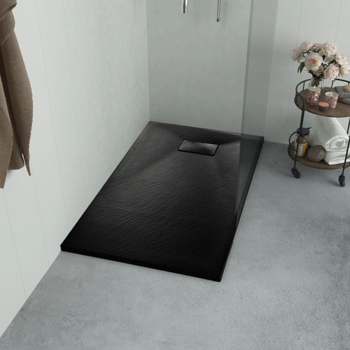 Vidaxl - vidaXL Bac de douche SMC Noir 100 x 80 cm Vidaxl  - Accessoires de salle de bain