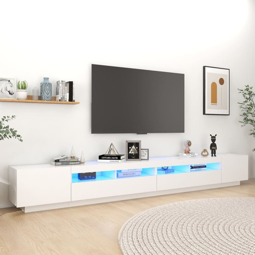 Vidaxl - vidaXL Meuble TV avec lumières LED Blanc 300x35x40 cm Vidaxl  - Marchand Vidaxl