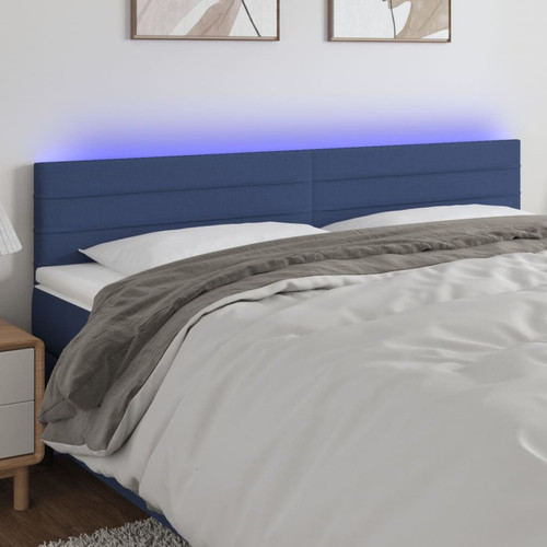 Vidaxl - vidaXL Tête de lit à LED Bleu 200x5x78/88 cm Tissu Vidaxl  - Literie