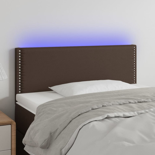 Vidaxl - vidaXL Tête de lit à LED Marron 100x5x78/88 cm Similicuir Vidaxl  - Vidaxl