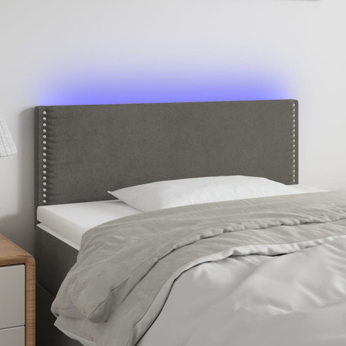 Vidaxl - vidaXL Tête de lit à LED Gris foncé 80x5x78/88 cm Velours Vidaxl  - Maison
