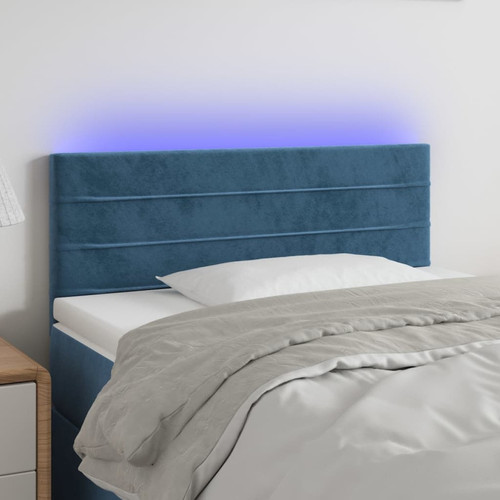 Vidaxl - vidaXL Tête de lit à LED Bleu foncé 100x5x78/88 cm Velours Vidaxl  - Chambre et literie Maison