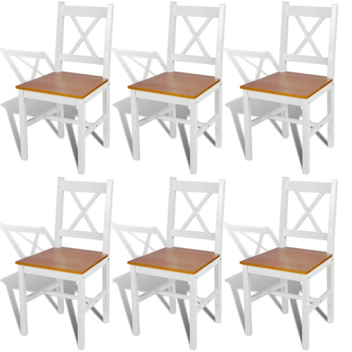 Vidaxl - vidaXL Chaises à manger lot de 6 blanc pinède Vidaxl  - Lot de 6 chaises Chaises