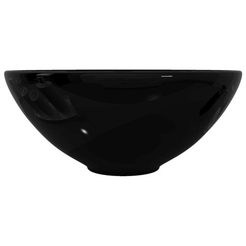 Vidaxl vidaXL Bassin d'évier rond céramique Noir pour salle de bain