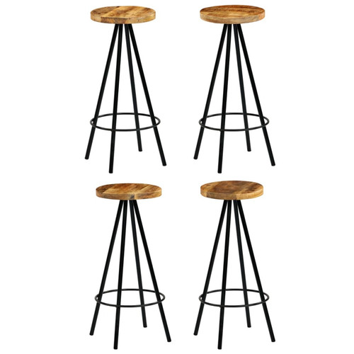 Tabourets Vidaxl vidaXL Chaises de bar lot de 4 bois de manguier solide