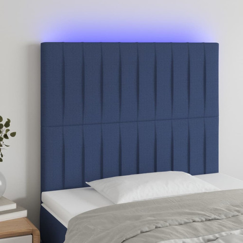 Vidaxl - vidaXL Tête de lit à LED Bleu 100x5x118/128 cm Tissu Vidaxl  - Literie